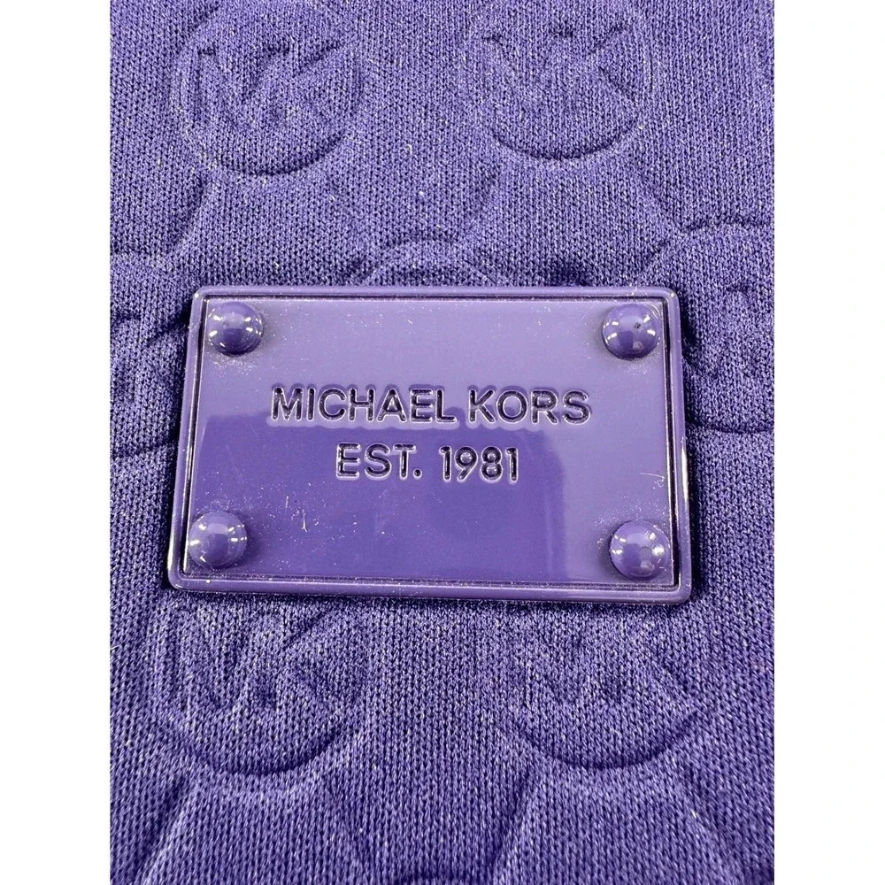 Michael Kors Neoprene Tablet Case Purple Embossed Monogram iPad Sleeve Protector